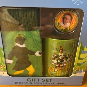 - elf GIFT SET 12 OZ MUG, SOCKS & KEYCHAIN christmas holiday